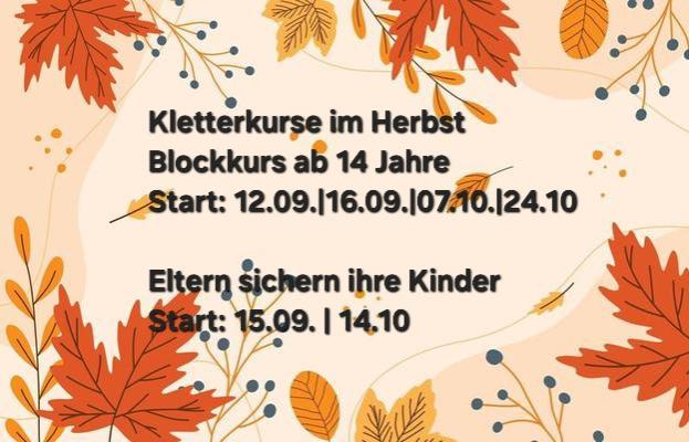 Kletterkurse im Herbst
