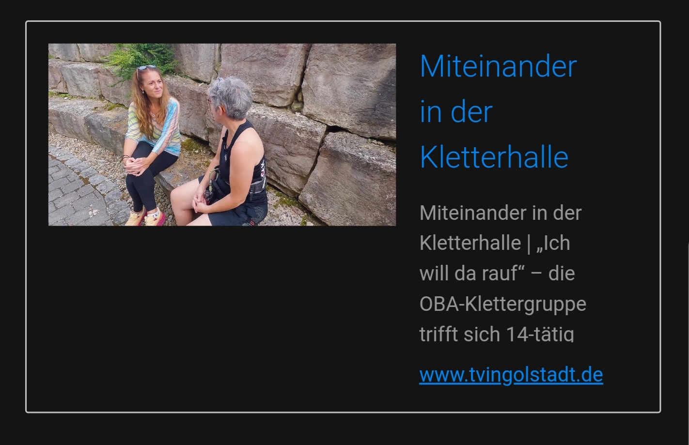 Miteinander in der Kletterhalle