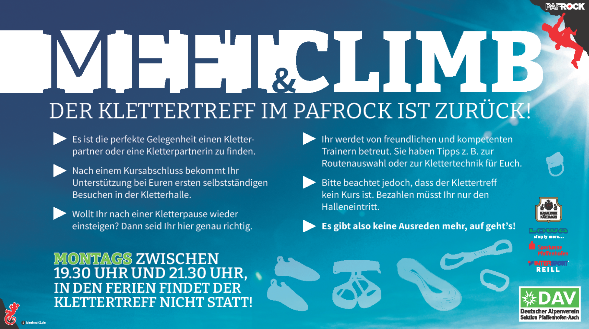 Reminder an alle Kletterfans