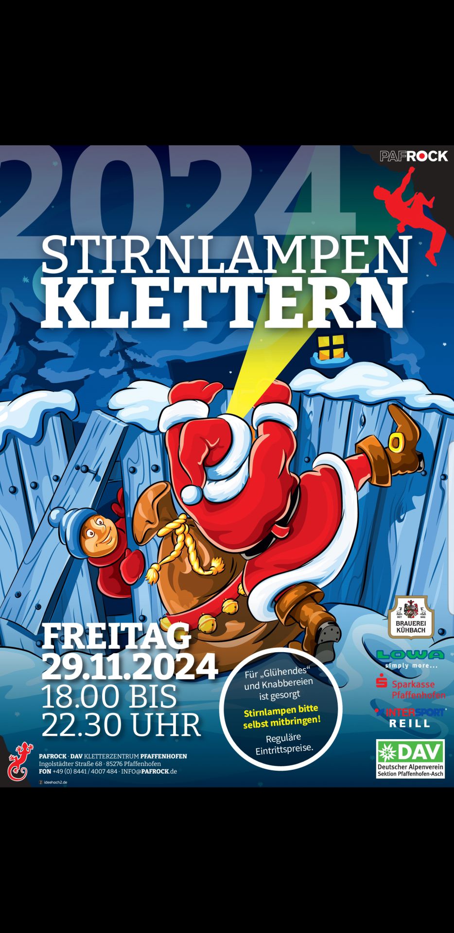 Stirnlampenklettern am 29.11.24